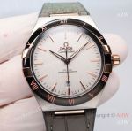 High Quality Replica OMEGA Constellation 2-Tone Imported Rubber Strap White Face Dial Black 316L Stainless Steel Case Watch 41*11mm